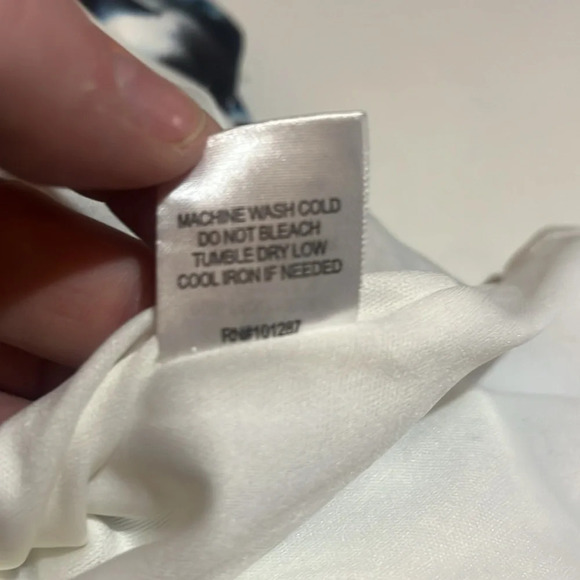 Alexia Admor blue and white floral cap sleeve side ruched dress small - Picture 9 of 10